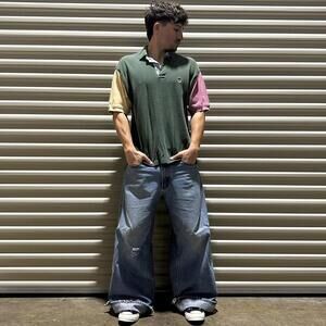 Vintage faded and color blocked Tommy Hilfiger shortsleeve polo shirt